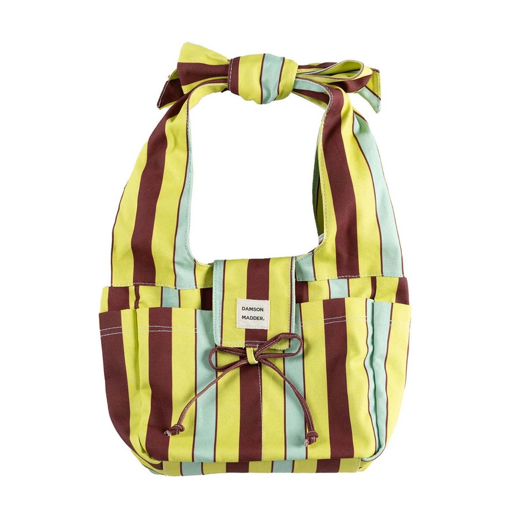 Damson madder Striped Green and Brown and Blue Women's Bag